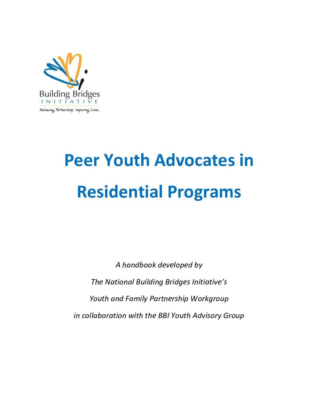 Peer Youth Advocates in Residential Programs Handbook