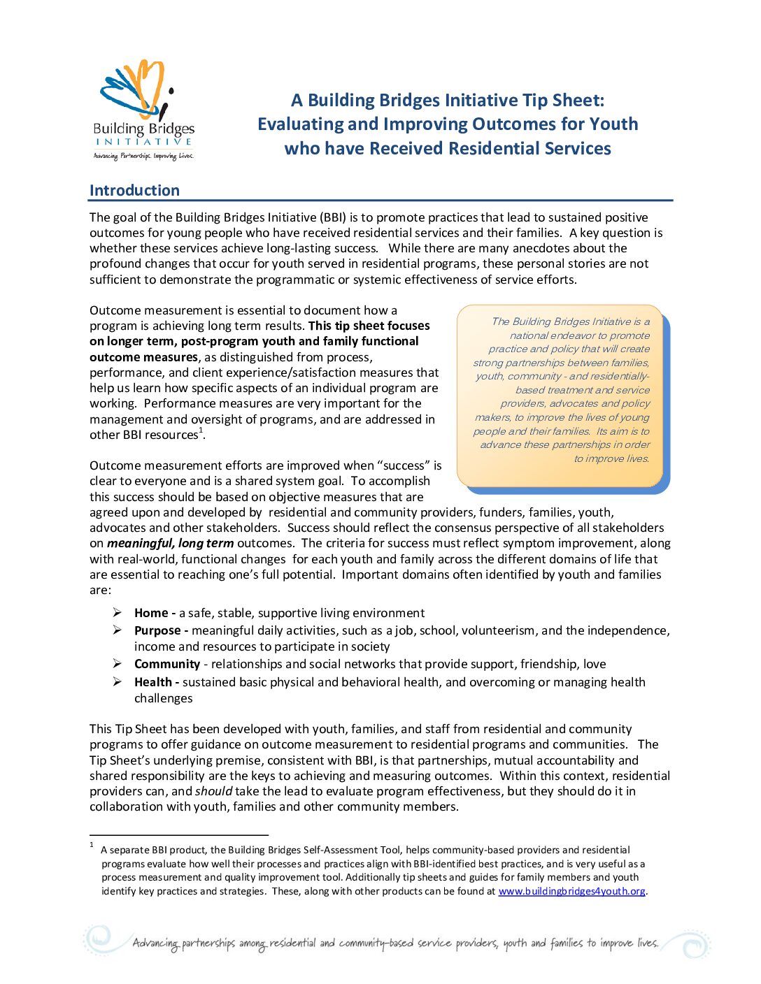 ?Evaluating and Improving Outcomes for Youth who have Received Residential Services